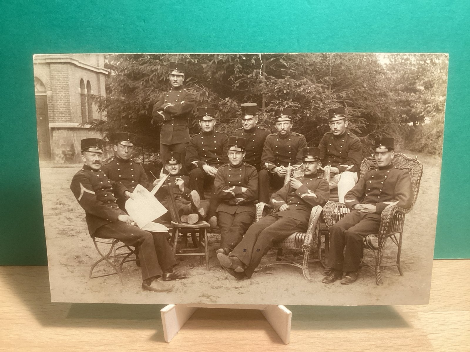 Onbekend Groep militairen.   113, Verzamelen, Gebruikt, Foto, Ophalen of Verzenden, Voor 1940