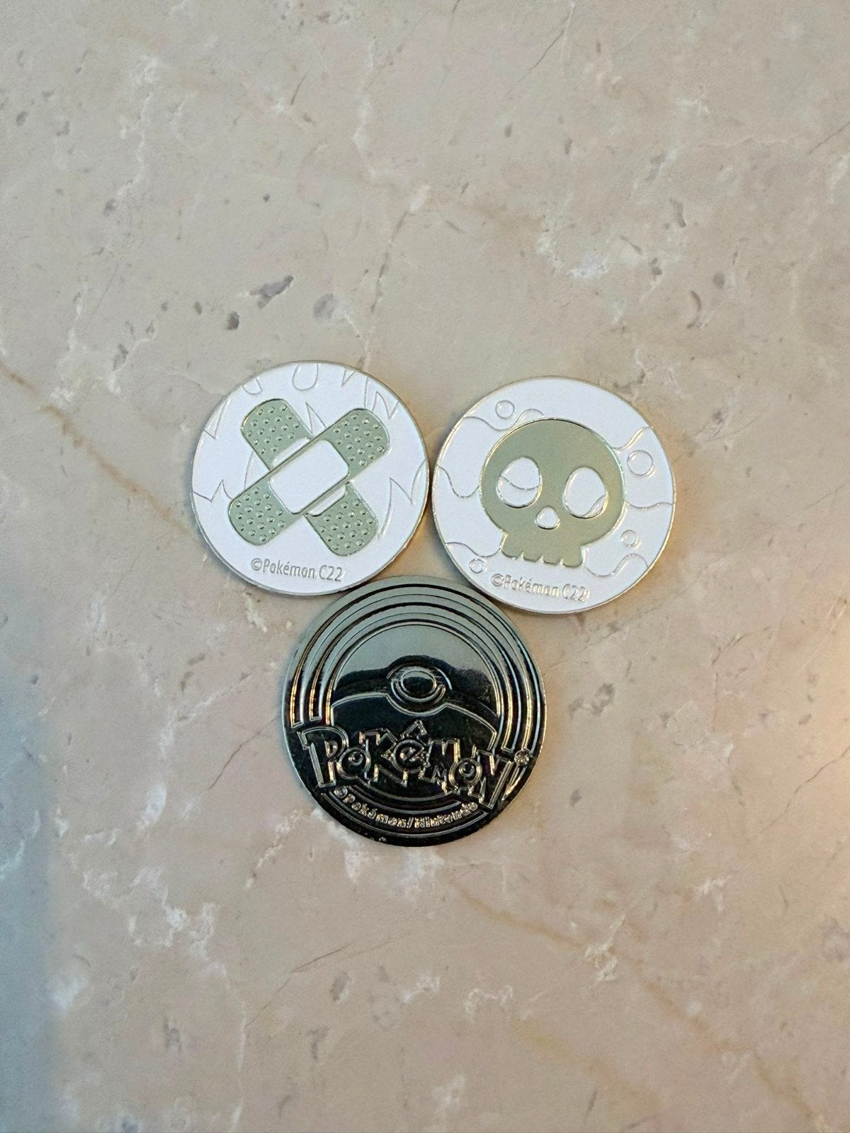 Pokemon metalen munten - 3 stuks, Ophalen, Nieuw, Overige typen