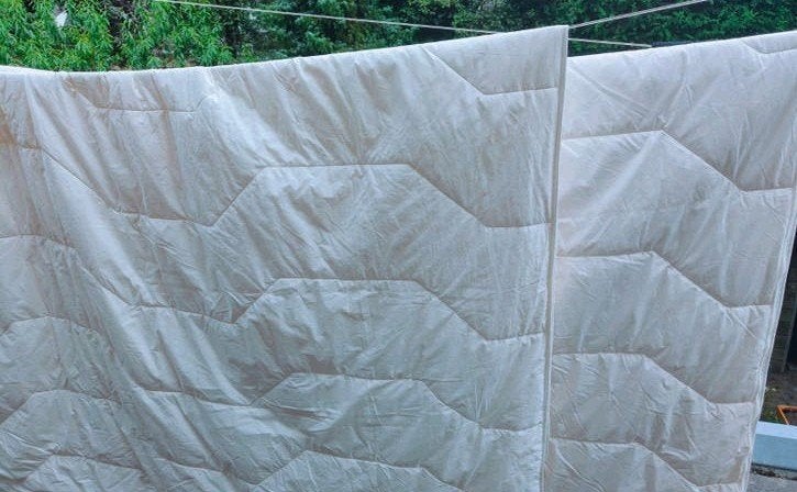 Novitesse Wollen 4-seizoenen dekbed 240x220 cm, Ophalen, Lits-jumeaux, Wit, Katoen