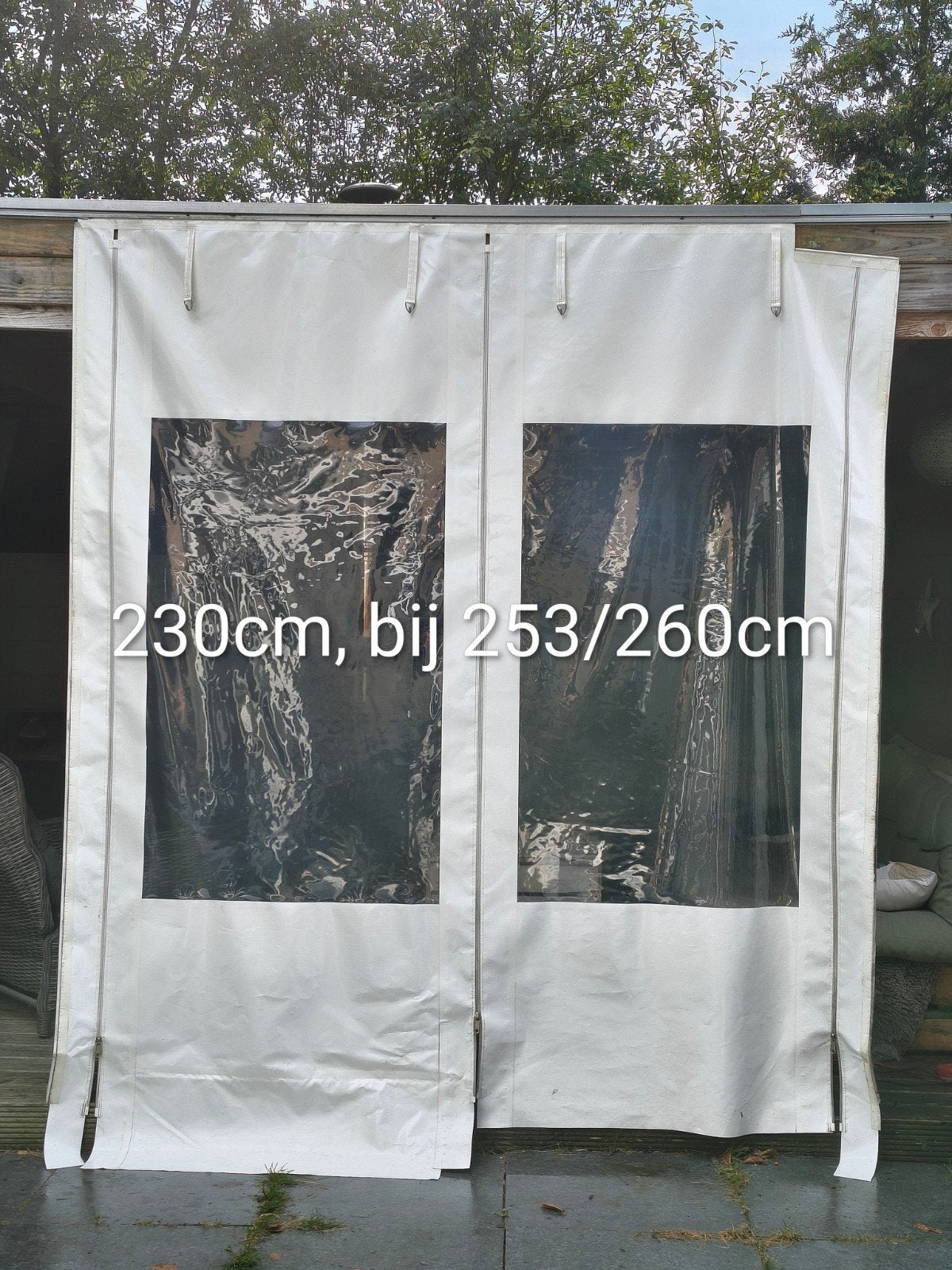 stevig verandazeil voor overkapping van 8,83 meter, Tuin en Terras, Ophalen, Gebruikt, Veranda