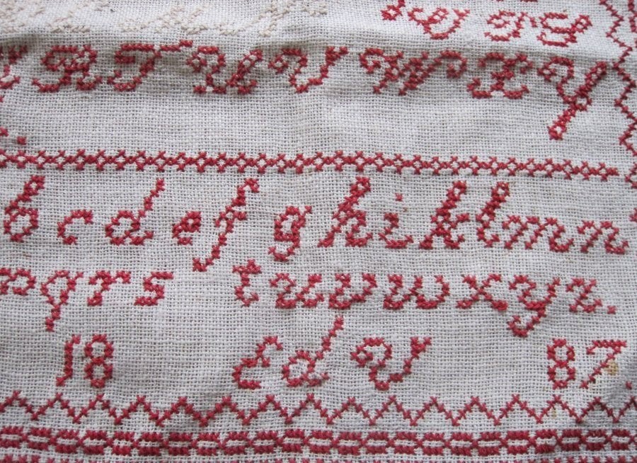 Antieke merklap - 1887, Ophalen of Verzenden
