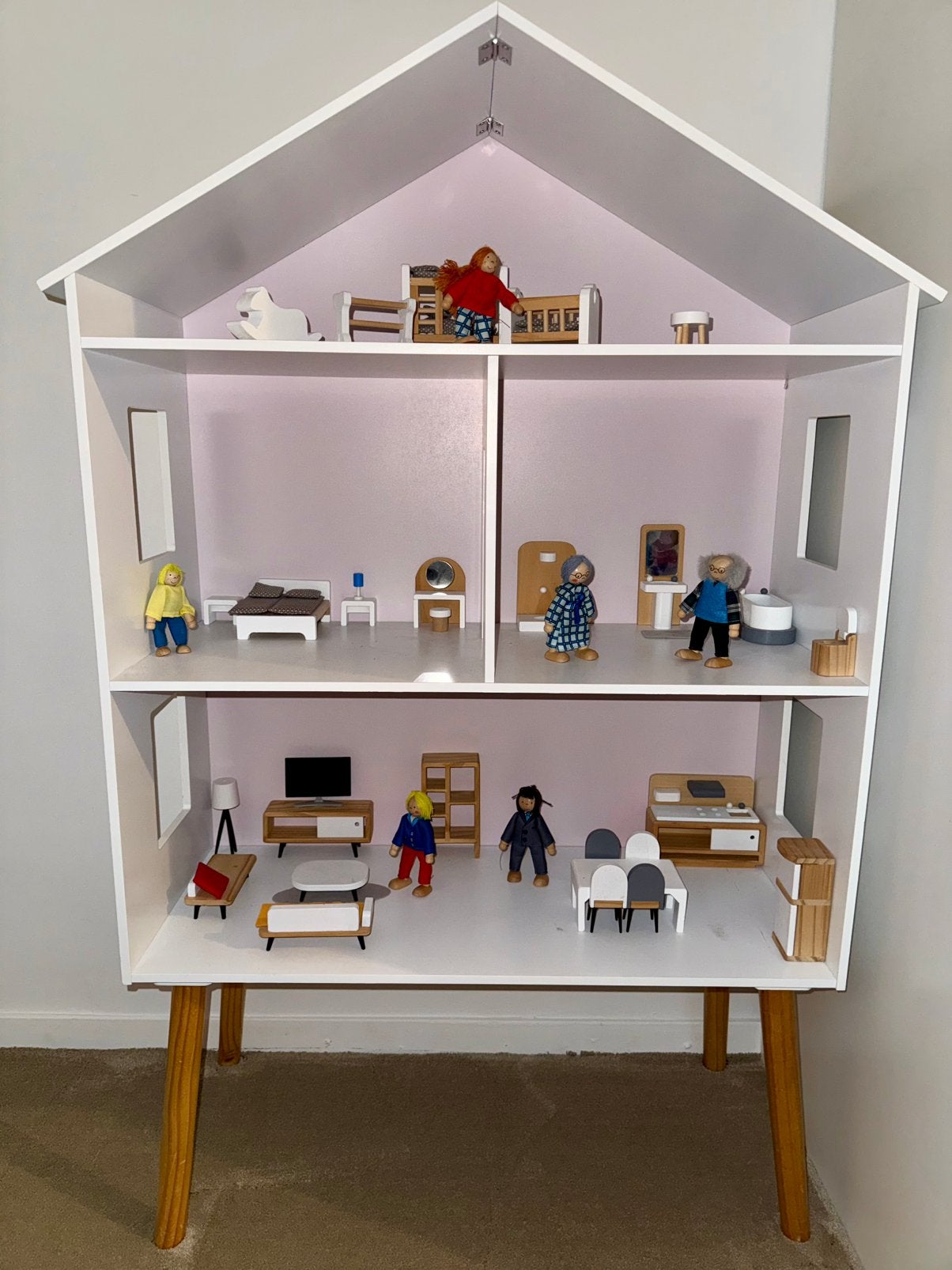 Bandits and Angels Modern Villa Poppenhuis, Ophalen, Zo goed als nieuw, Poppenhuis
