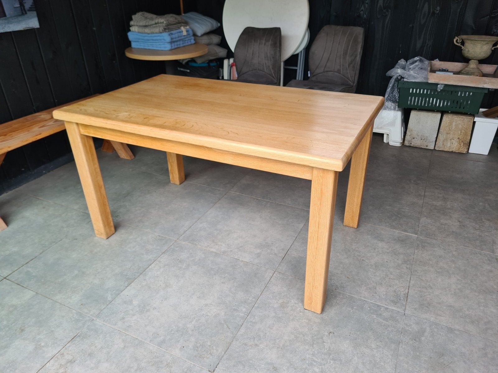 Uitschuifbare eettafel van eikenhout, Ophalen, Gebruikt, Eikenhout, 50 tot 100 cm