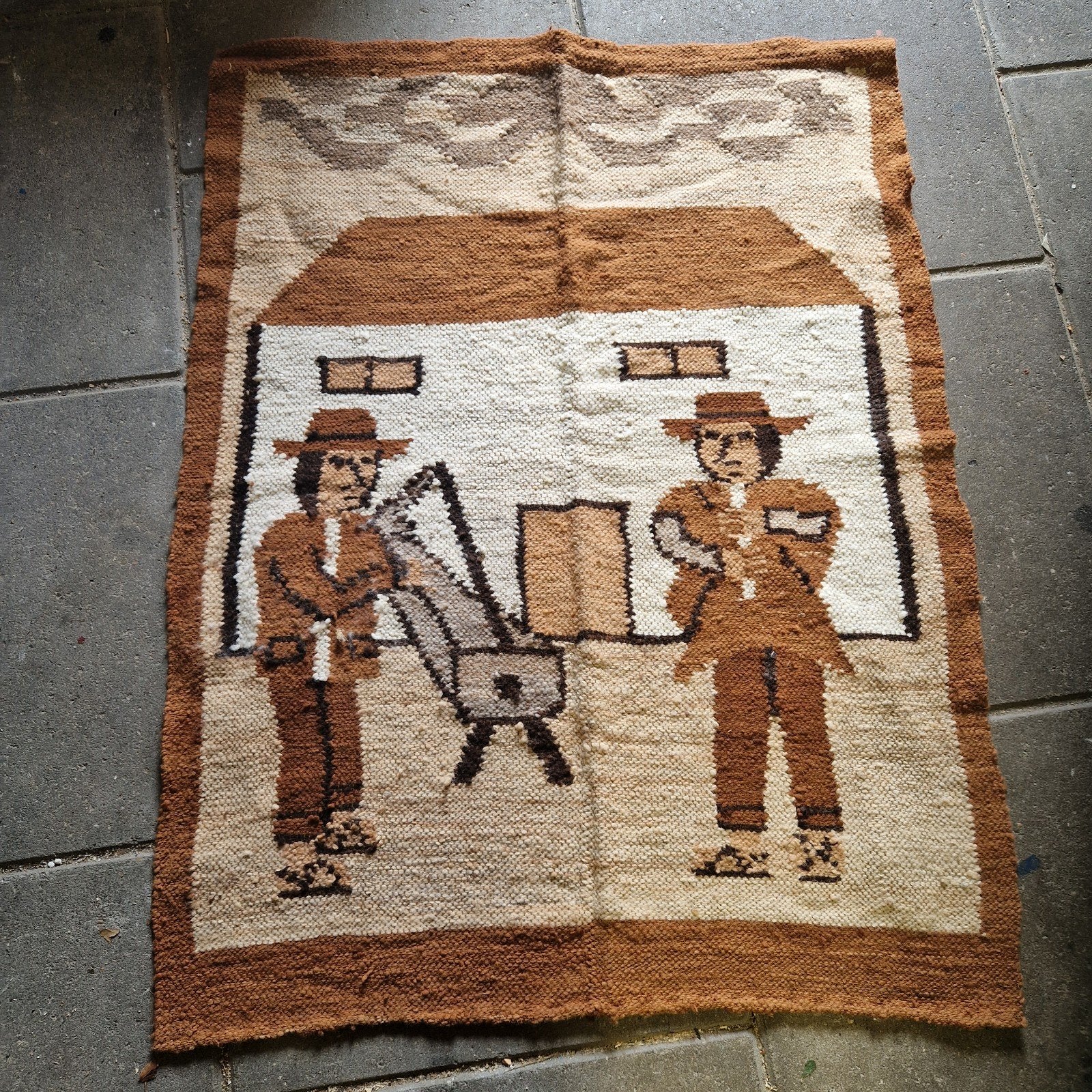 wandkleed bruin beige 115x80, Ophalen of Verzenden