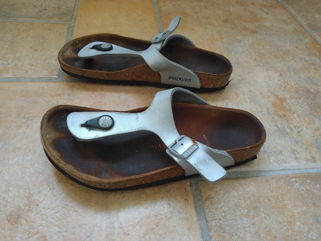 Birkenstock slippers maat 34, Gebruikt, Meisje, Overige typen, Ophalen of Verzenden