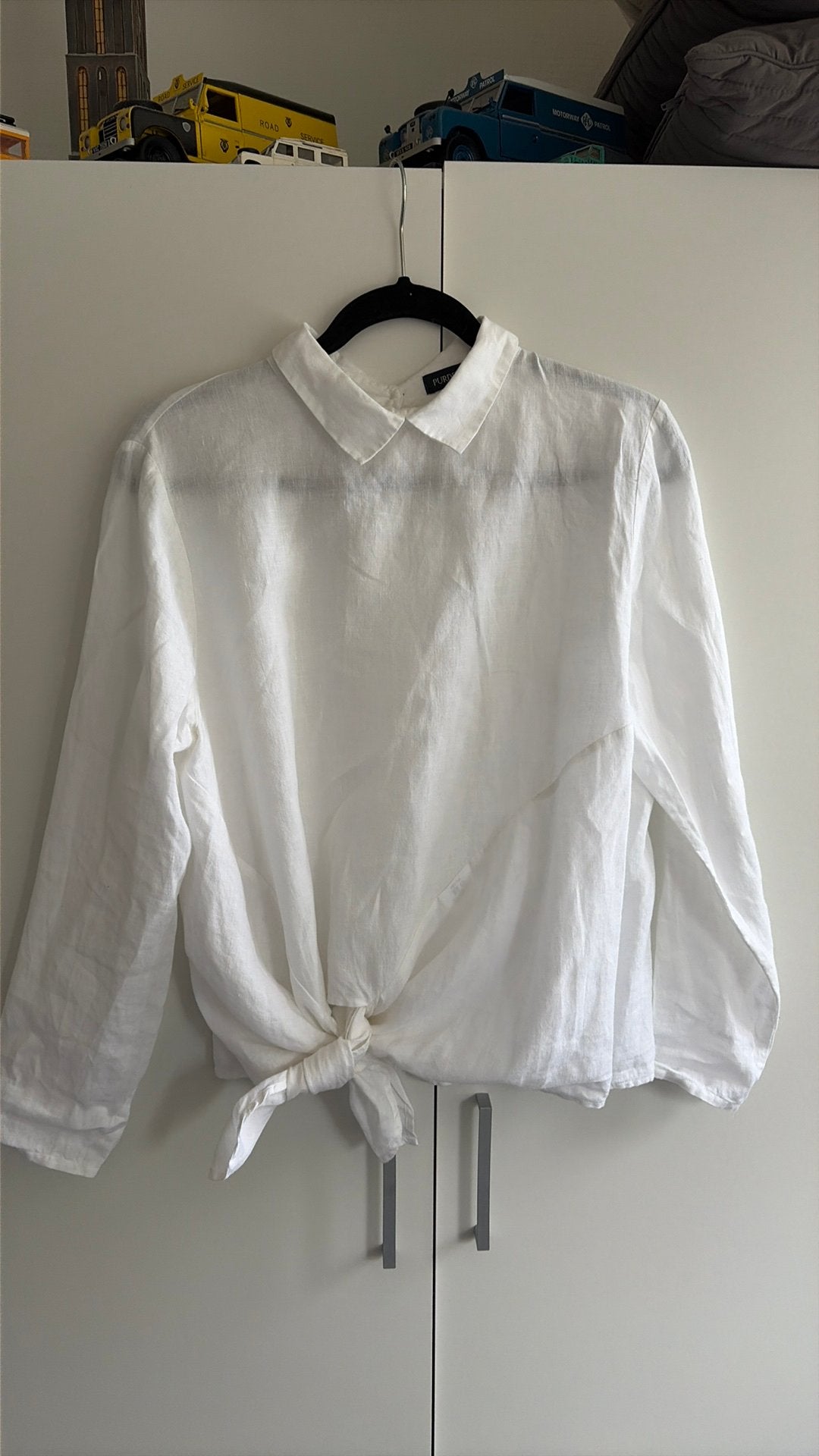 Purdey wit linnen blouse, Verzenden, Zo goed als nieuw, Maat 42/44 (L), Wit
