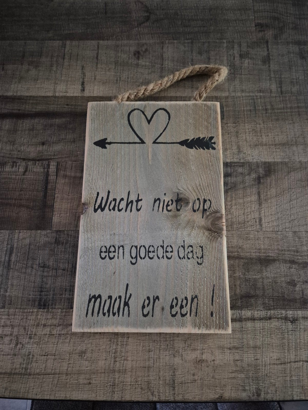 wandbord met tekst, Ophalen of Verzenden, Zo goed als nieuw