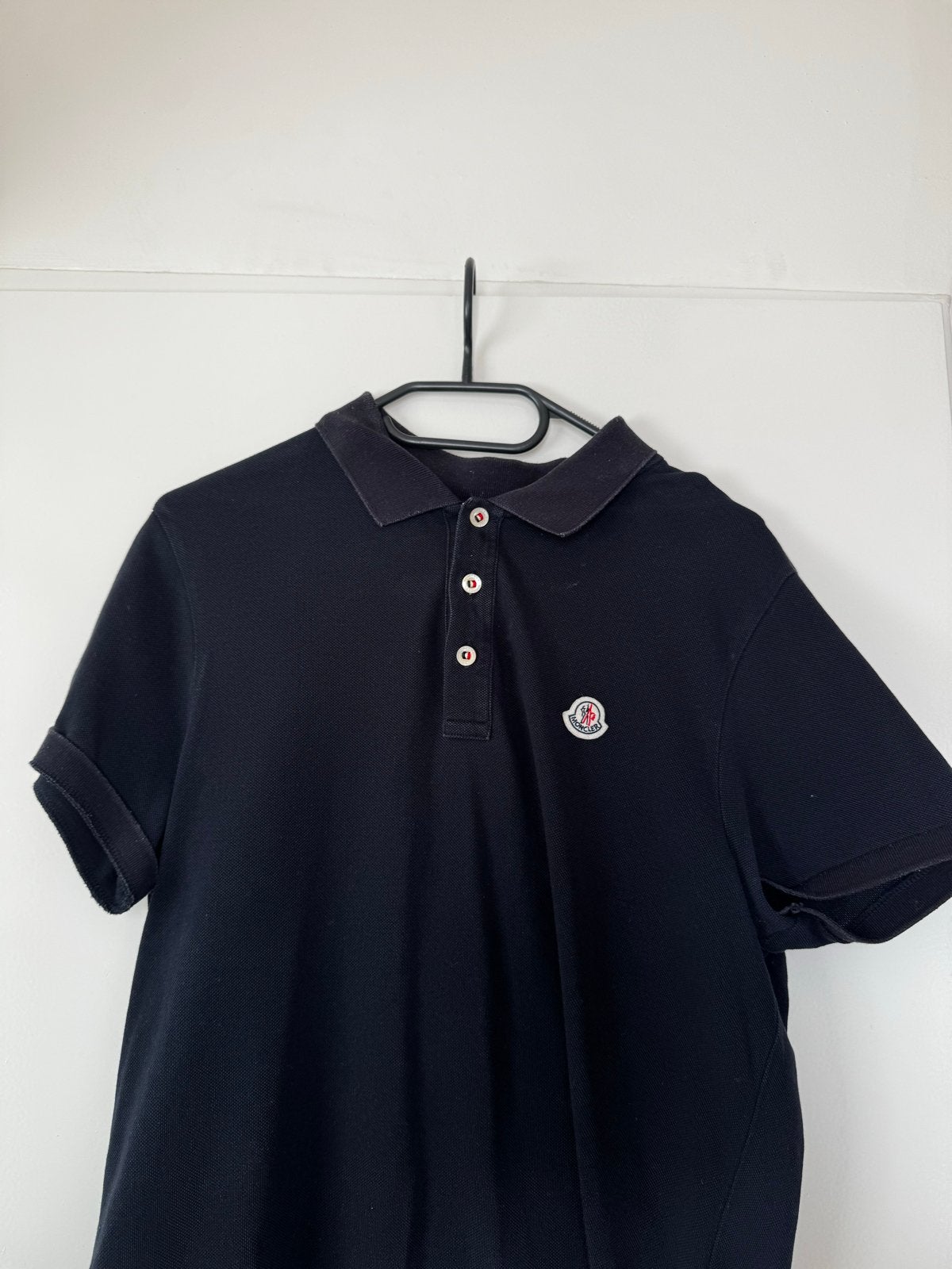 Moncler Polo Shirt Zwart Maat M, Ophalen of Verzenden, Gedragen, Maat 48/50 (M), Zwart
