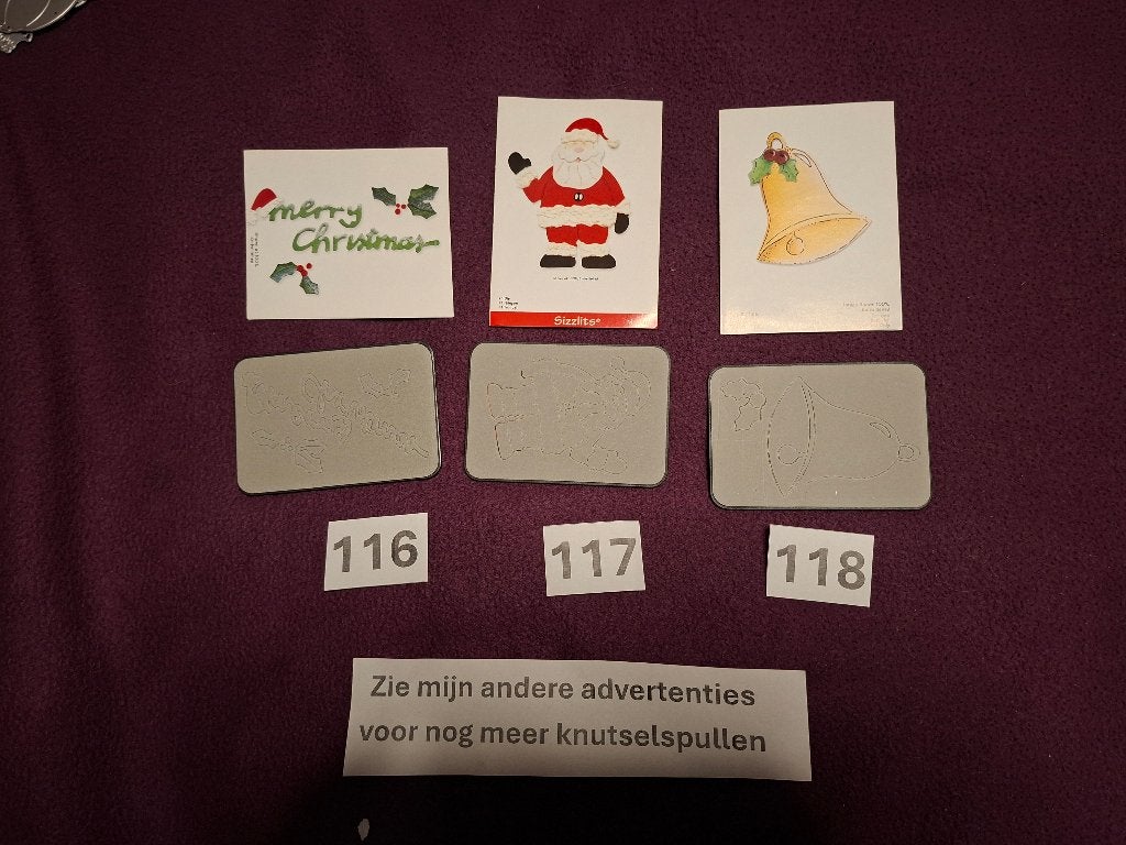 Kerst snijmallen (nr 116 t/m 118), Hobby en Vrije tijd, Kaarten | Zelf maken, Ophalen of Verzenden, Nieuw, Kerst, Pons of Mal
