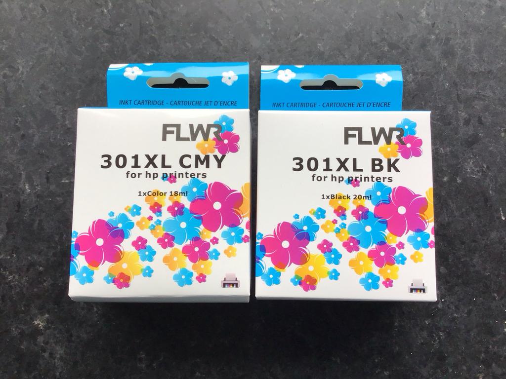 FLWR 301XL CMY & BK inktcartridges voor HP printers, Computers en Software, 3D-printerbenodigheden, Ophalen of Verzenden, Nieuw