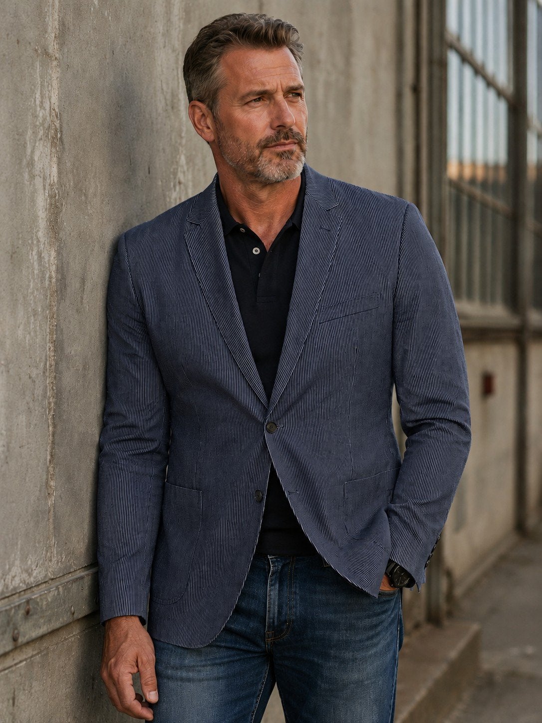 Zomer Katoenen "J Philipp vintage"- buik 26/52 €50 vast, Kleding | Heren, Kostuums en Colberts, Nieuw, J Philipp Vintage, Maat 52/54 (L)