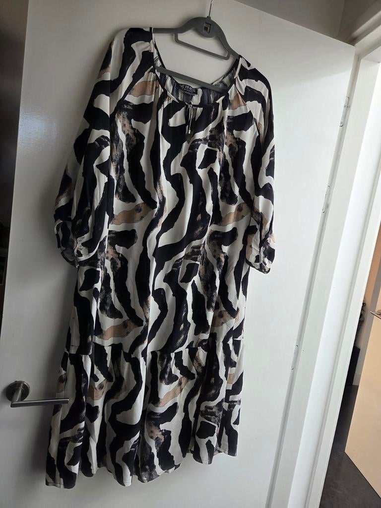 Verpass jurk mt 44 zwart ecru print, Kleding | Dames, Jurken, Ophalen of Verzenden