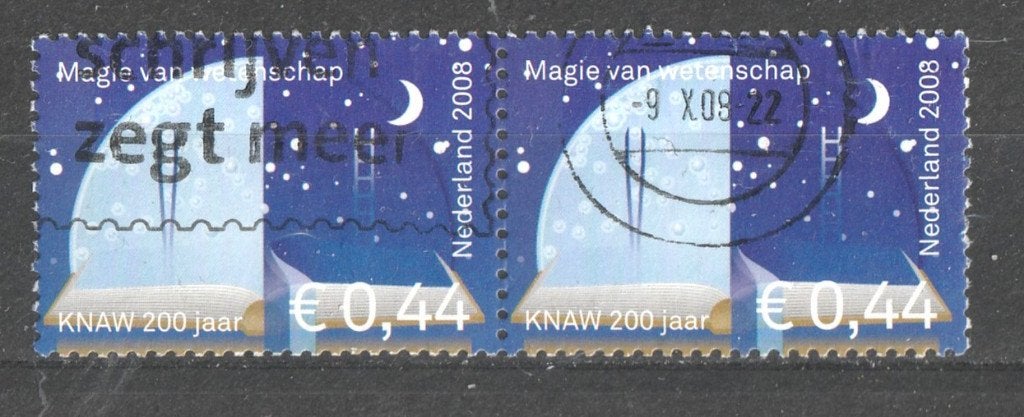 106 Y paartje 2571Wetenschap KNAW 200 jaar 2008, Ophalen of Verzenden, Na 1940, Gestempeld