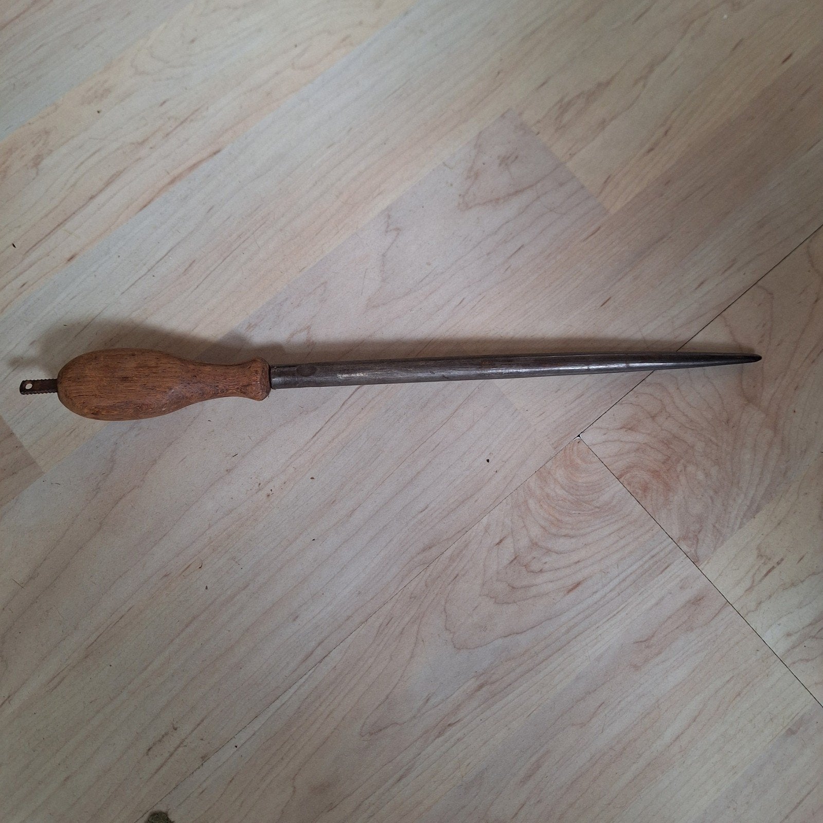 Aanzetstaal met houten handvat, Ophalen of Verzenden