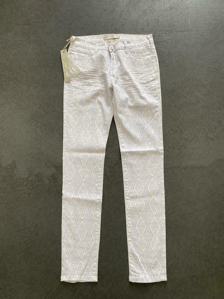F770 Nieuw jeans Jade Twelve maat W27=XS=34 broek lila+wit, Kleding | Dames, Spijkerbroeken en Jeans, Jade Twelve, Wit, Nieuw