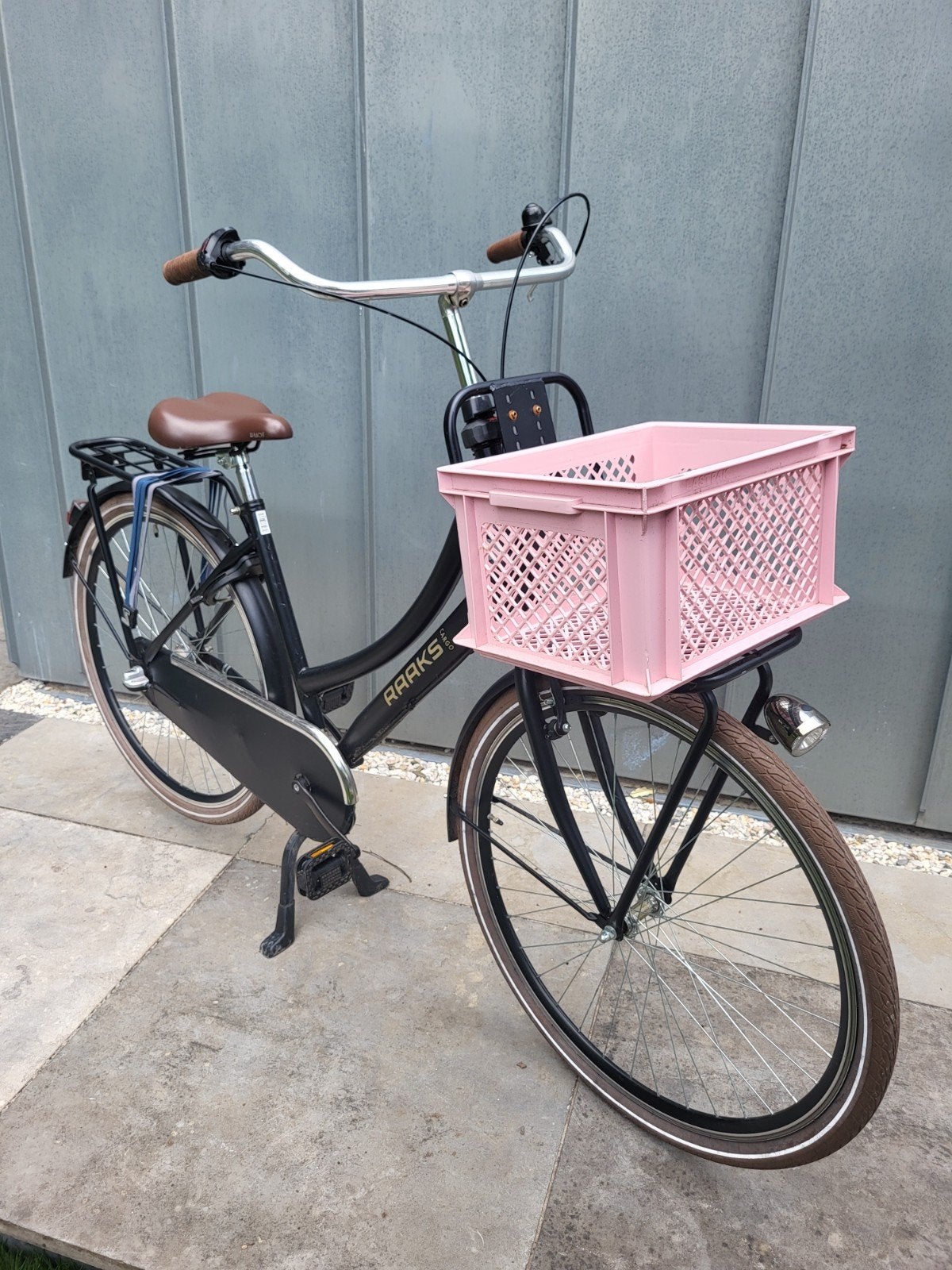 Meisjesfiets Raaks Cargo 47 frame, roze krat, goede staat, Fietsen en Brommers, Fietsen | Dames | Damesfietsen, Terugtraprem, Gebruikt