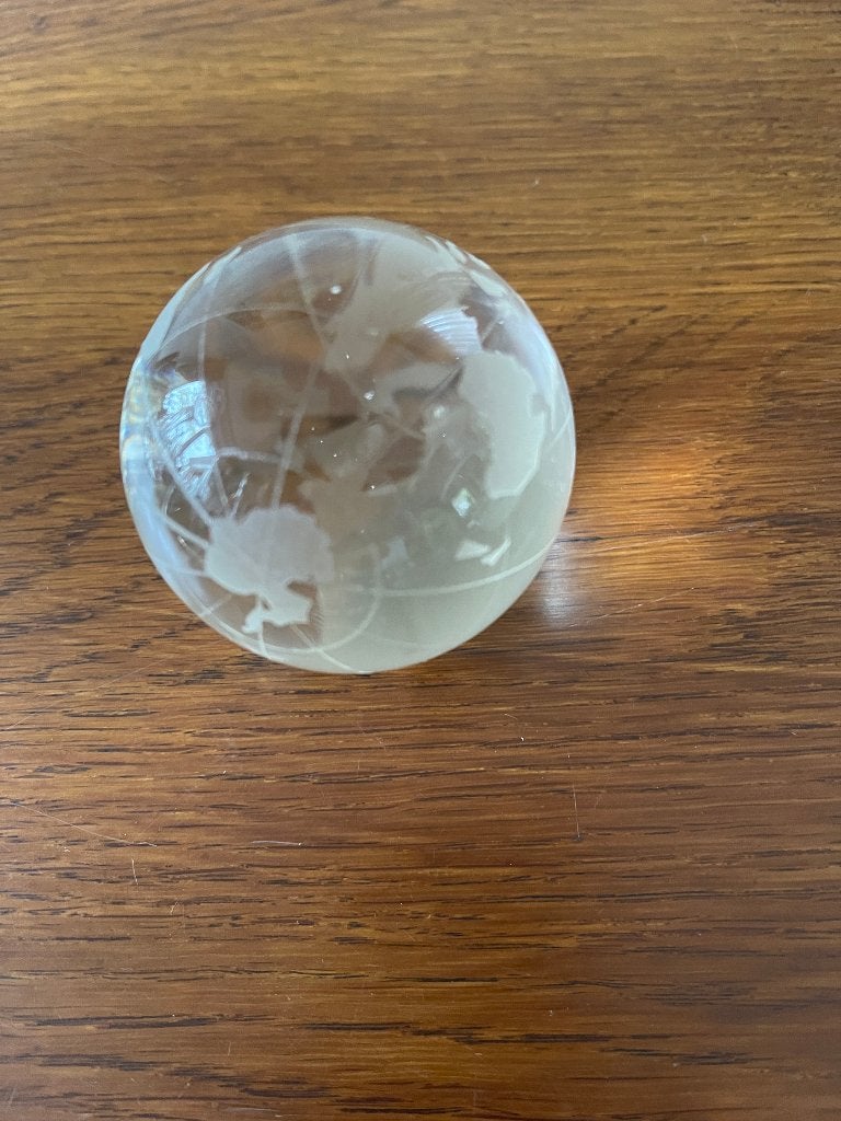 "Wereldbol van Glas", Huis en Inrichting, Woonaccessoires | Wereldbollen, Ophalen of Verzenden, Zo goed als nieuw