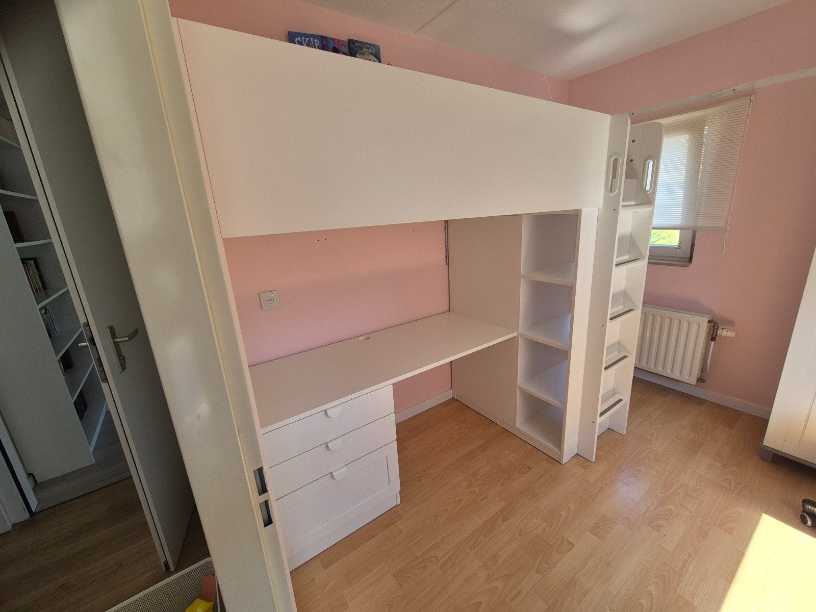 Hoogslaper Ikea Smastad met bureau en kast, Ophalen, Gebruikt, Eenpersoons, 200 cm