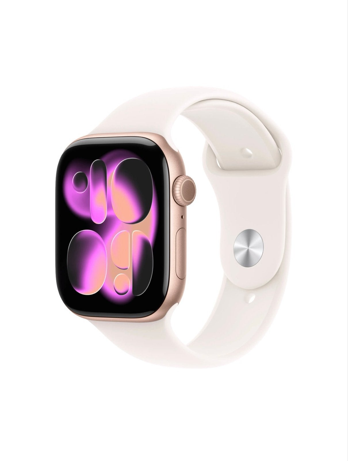 Stijlvolle Smartwatch Roségoud met Wit Bandje