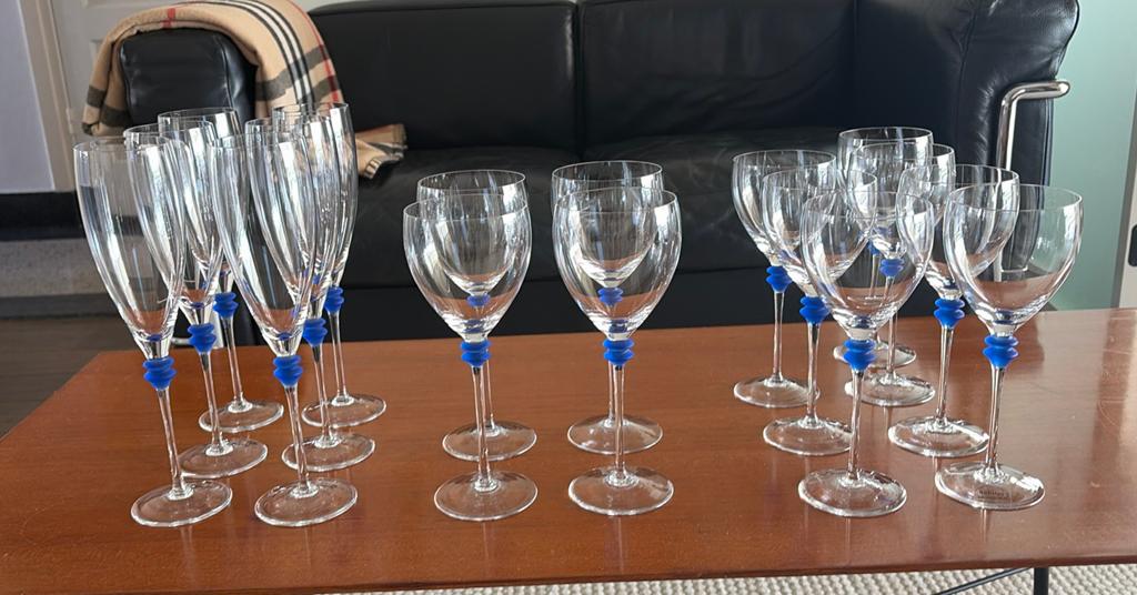Wijn en Champagne glazen (17) van Habitat, Ophalen, Glas of Glazen, Overige stijlen, Glas