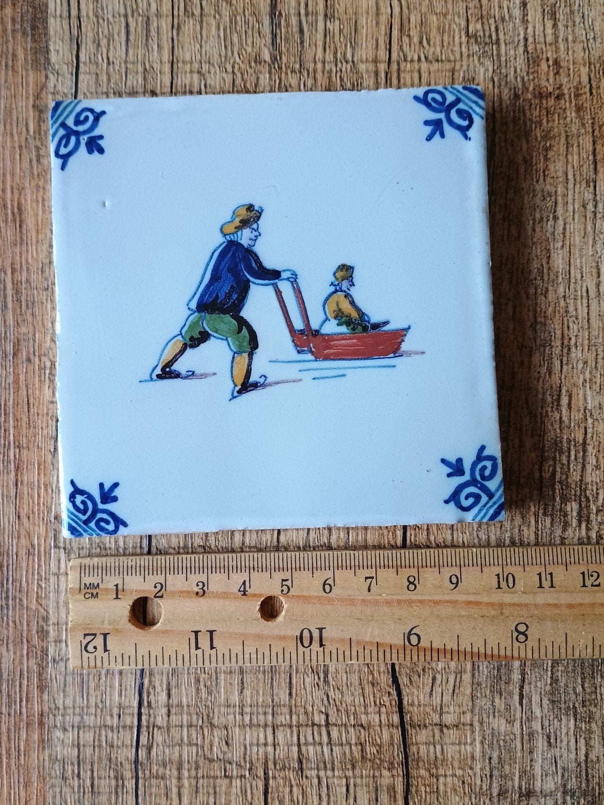 Oud Makkum Tichelaar tegeltje, Ophalen of Verzenden