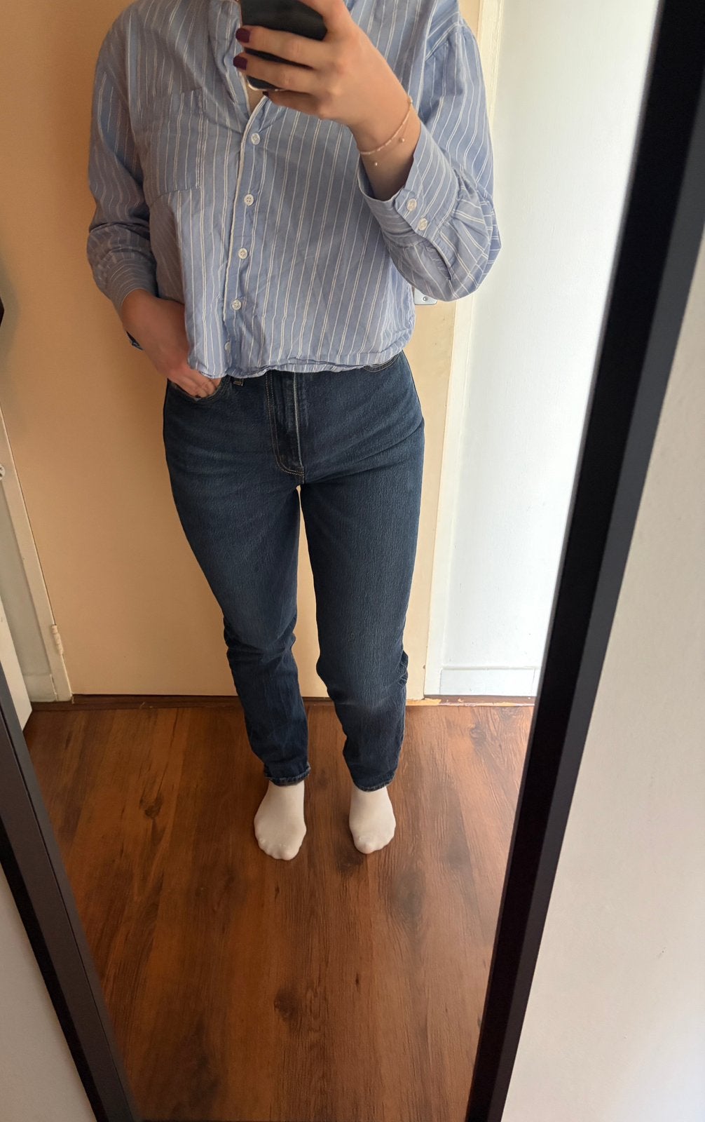 Levi's 70's high slim straight, Verzenden, Gedragen, Blauw, W27 (confectie 34) of kleiner