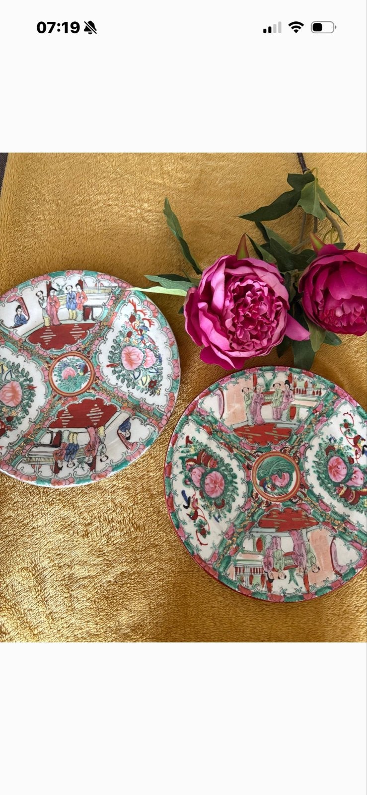 Set van 2 Chinese borden en 1 schaaltje, handgeschilderd, Ophalen of Verzenden