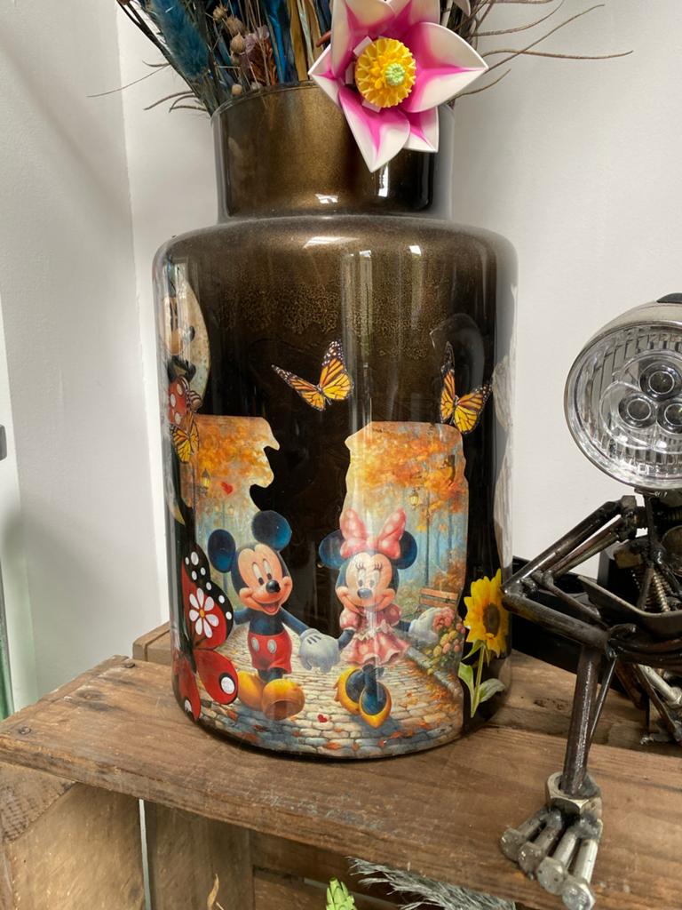 Unieke Disney Vaas (handmade), Ophalen