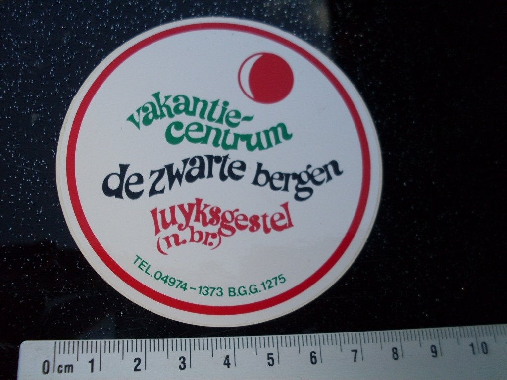 sticker vakantiecentrum de zwarte bergen luyksgestel logo, Verzenden, Zo goed als nieuw, Bedrijf of Vereniging