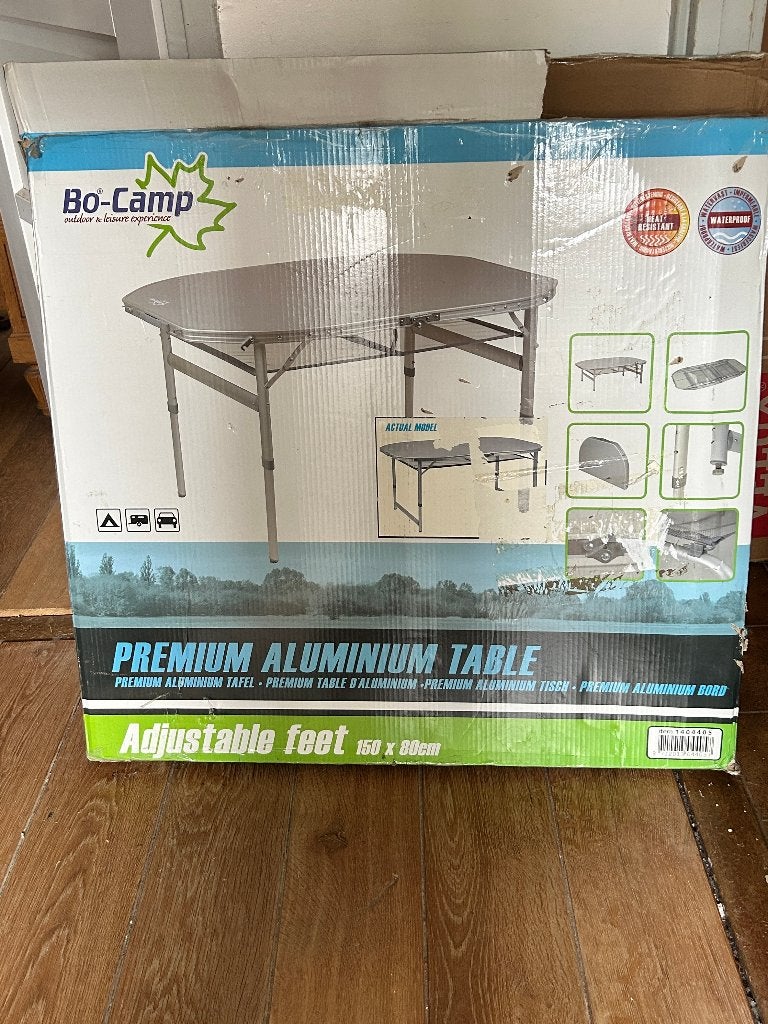 Bo-Camp Tafel - Ovaal - Koffermodel - 150x80 cm, Ophalen of Verzenden, Nieuw, Campingtafel