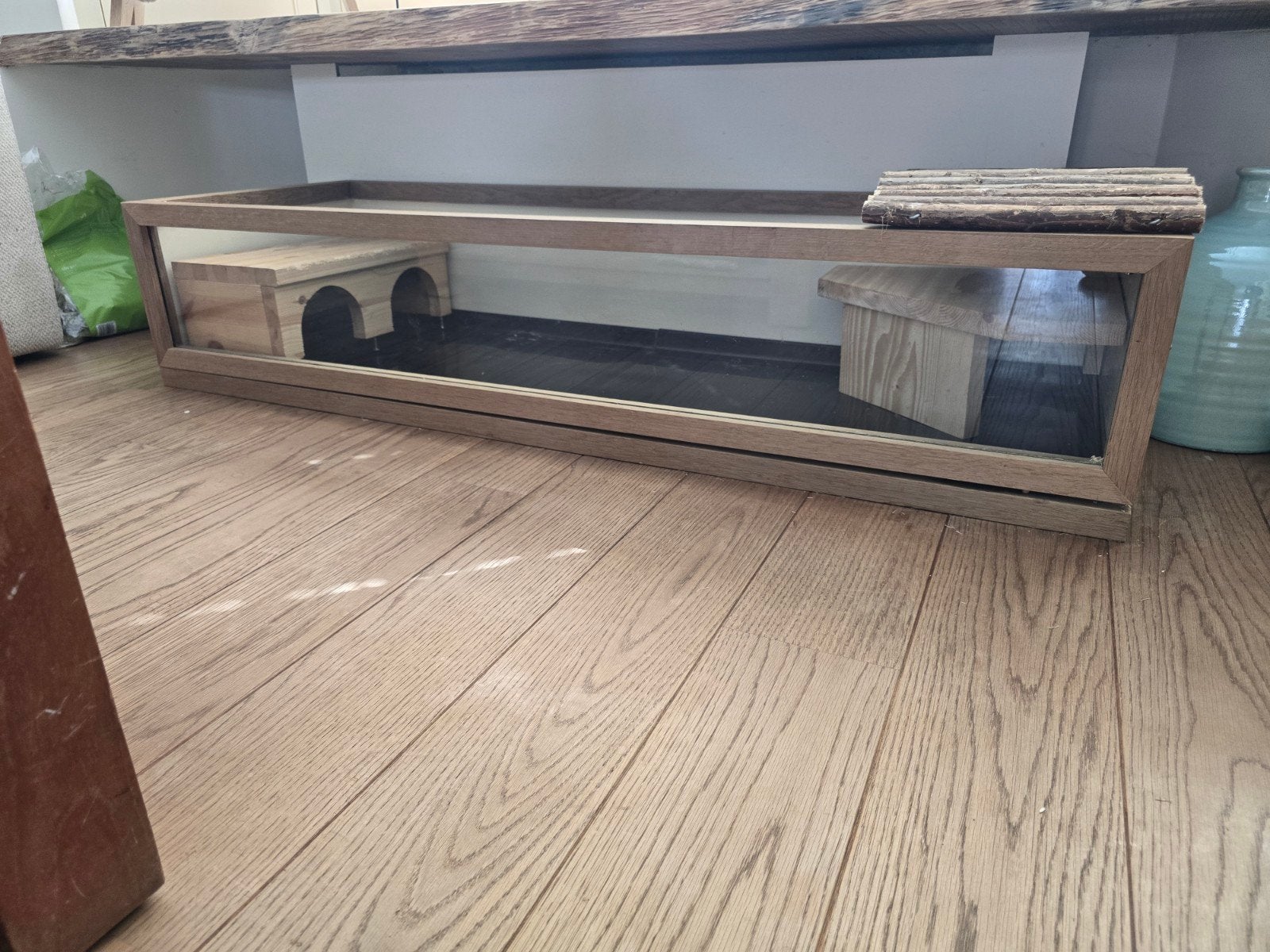Mooi cavia hok met eikenhouten delen 145x50, Dieren en Toebehoren, Ophalen, 110 cm of meer, 90 cm of meer, Hok