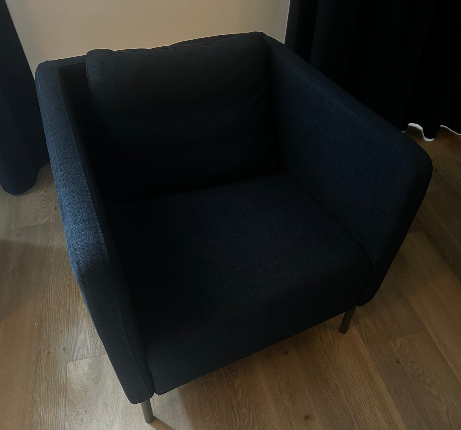 IKEA EKERÖ Fauteuil Stoel Blauw, Ophalen, Zo goed als nieuw, Eenpersoons, Minder dan 150 cm