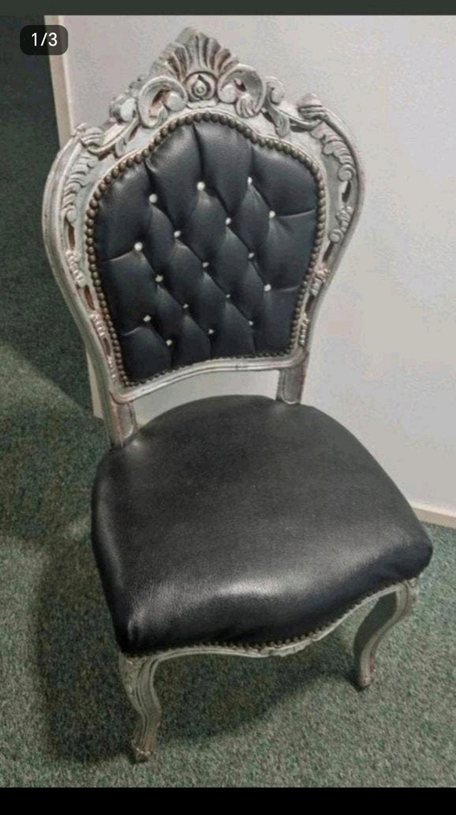 Barok stoel zilver Zwart, Ophalen
