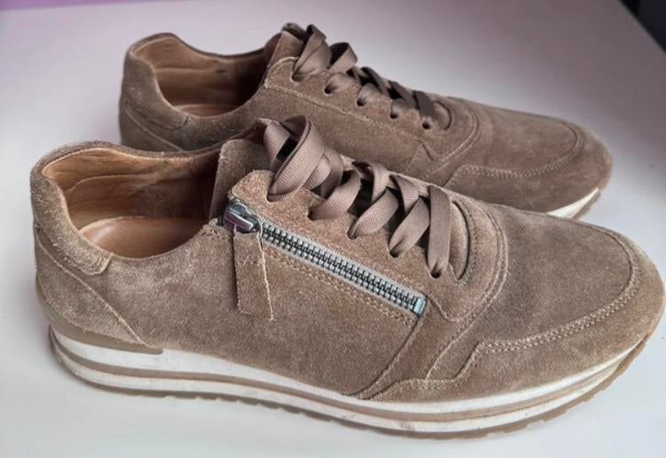 GABOR suède leren sneakers - Maat 42 lichtbruin, Bruin, Verzenden, Sneakers of Gympen, Zo goed als nieuw