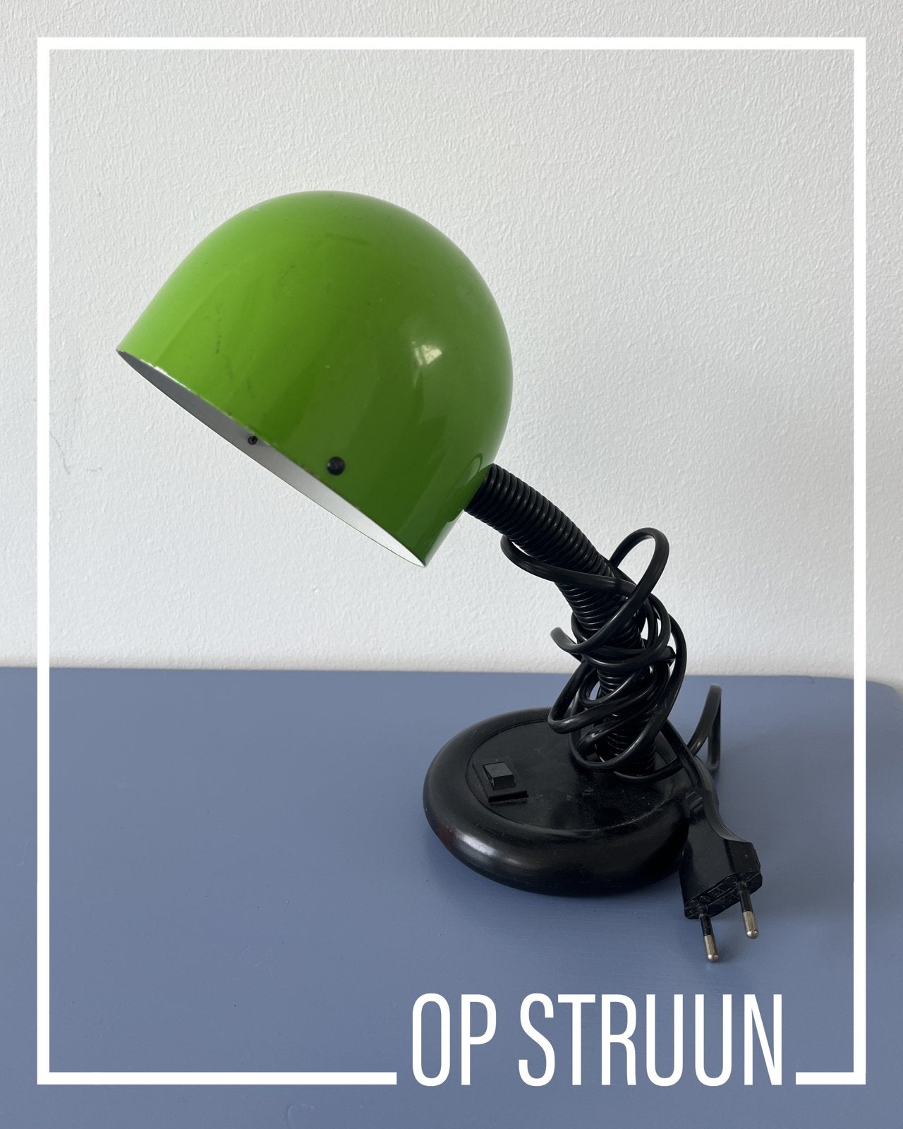 Vintage Groene Bureaulamp - Jaren '70 Stijl, Ophalen, Bureaulamp, Gebruikt, Vintage
