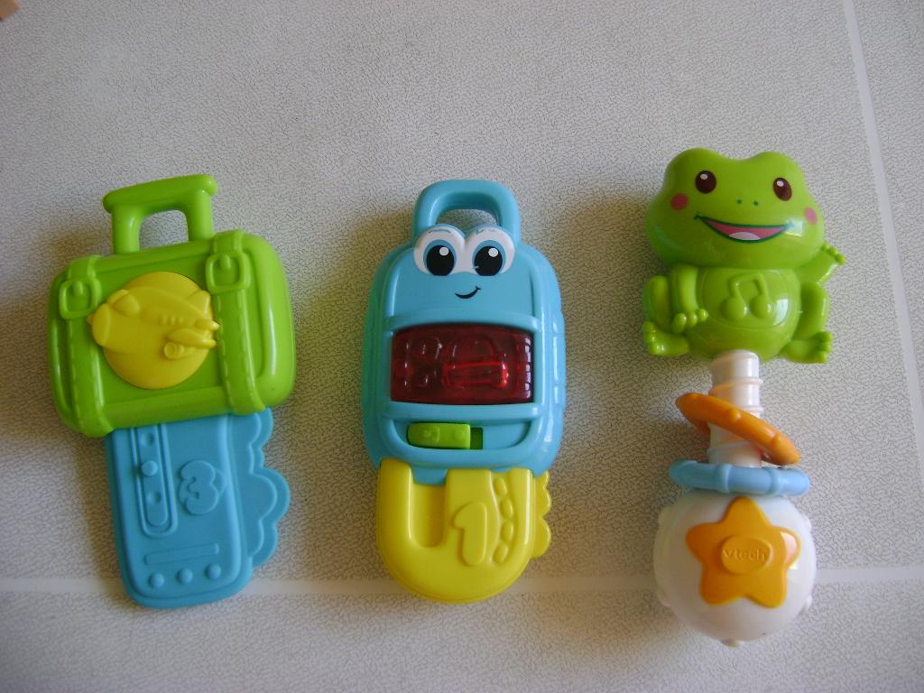 3 speeltjes rammel kikker met 2 ringen 2met schuifje 13/15ho, Ophalen of Verzenden, Zo goed als nieuw, Overige typen, Met geluid