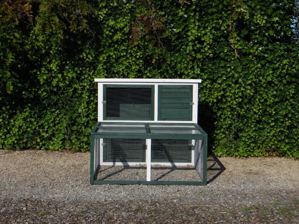 Konijnenhok Overwoud met ren | Bouwpakket, 110 cm of meer, Nieuw, Ophalen of Verzenden, 90 cm of meer