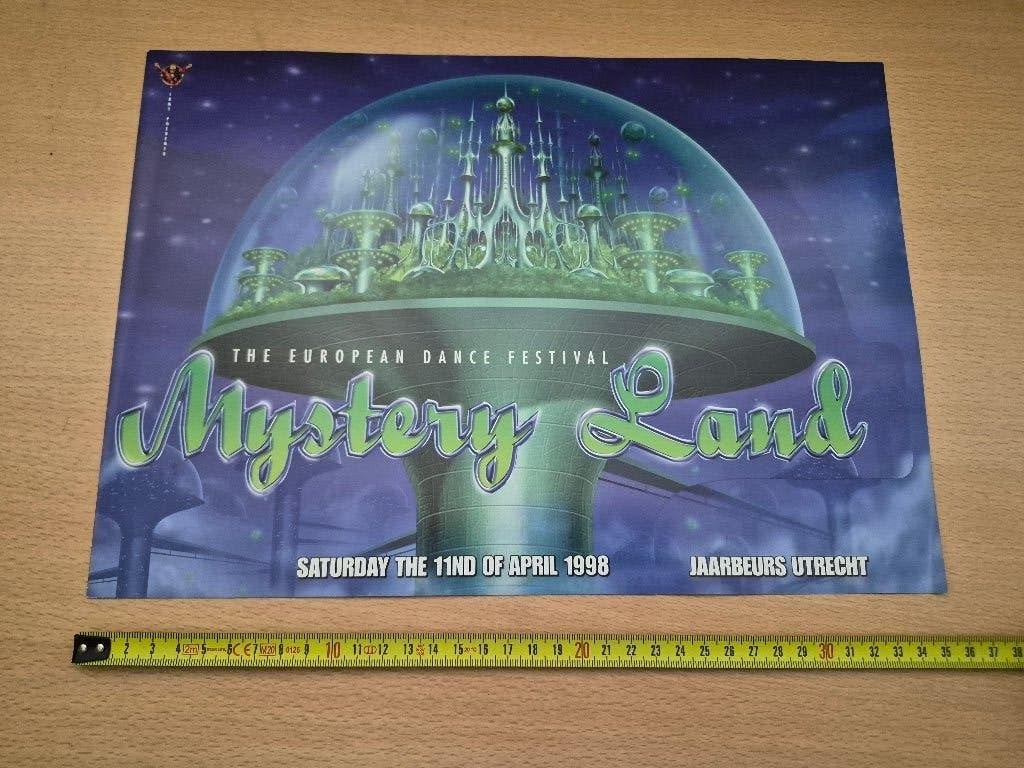 Mystery Land 1998 Flyer - The European Dance Festival, Gebruikt, A4 of kleiner, Rechthoekig Liggend, Ophalen of Verzenden