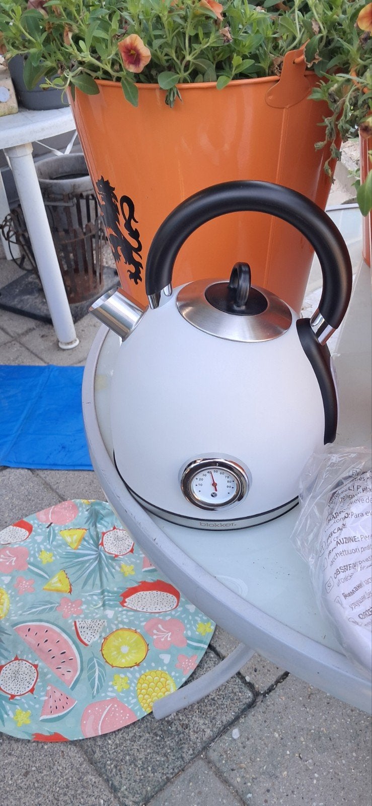 Nieuwe Blokker waterkoker met temperatuurmeter - Wit/Zwart, Ophalen of Verzenden