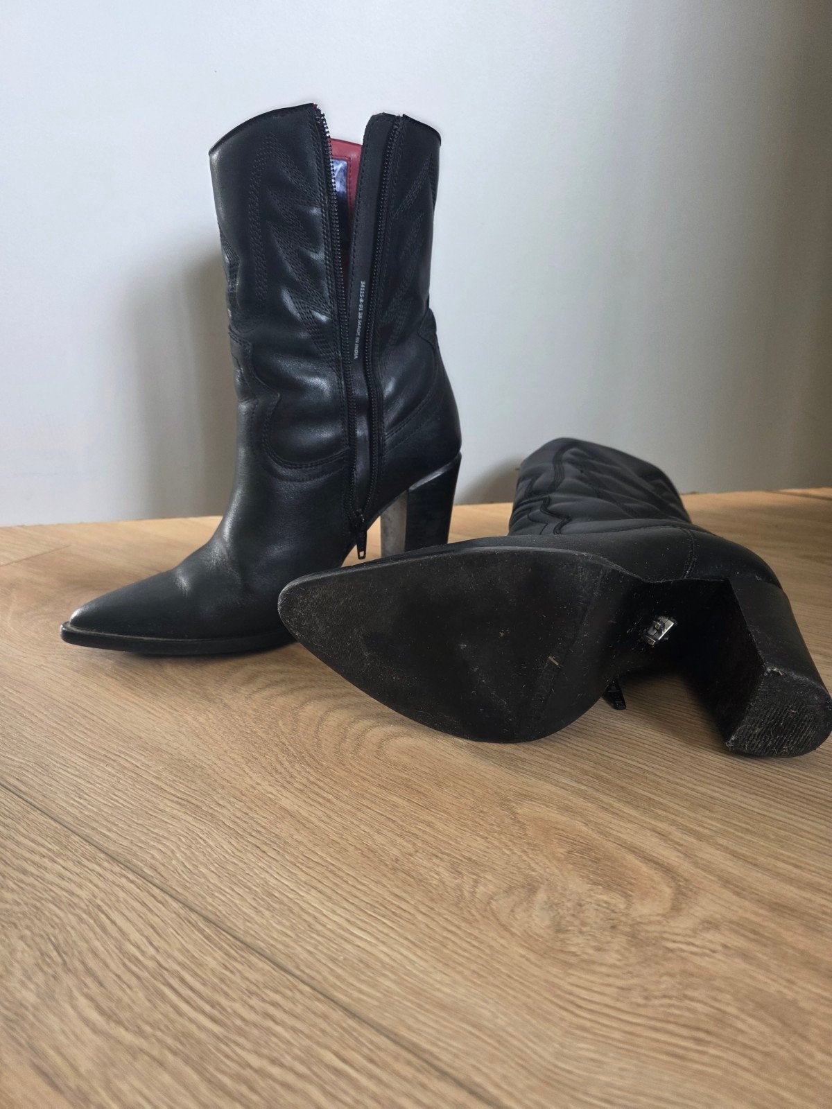 Bronx zwarte leren cowboylaarzen maat 38, Ophalen, Bronx, Zwart, Lage of Enkellaarzen