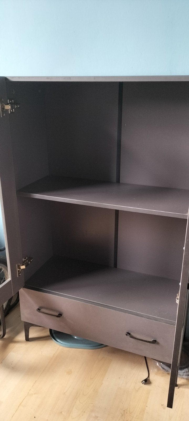 en.casa Vitrinekast Søndersø 115x70x31 cm donkergrijs, Ophalen, Gebruikt, 100 tot 150 cm, Met lade(s)