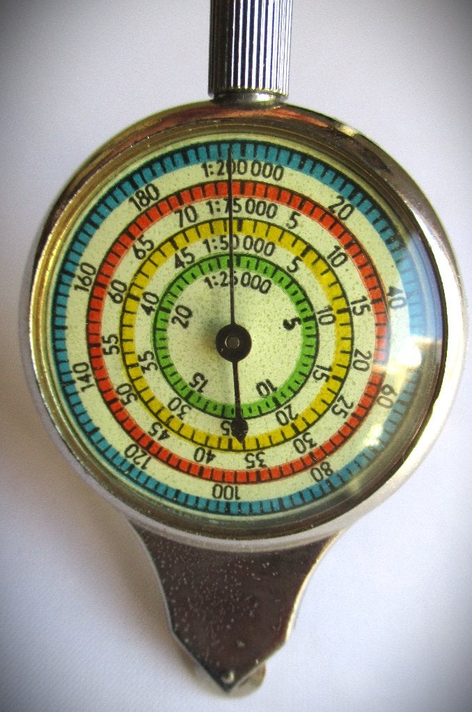 Curvimeter~Vintage Kaartmeter met Etui - ANWB~Kilometer tel, Antiek en Kunst, Ophalen of Verzenden