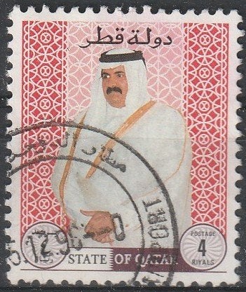 4311. Qatar 1090 gest. Sjeik Hamad, Ophalen of Verzenden, Gestempeld, Midden-Oosten
