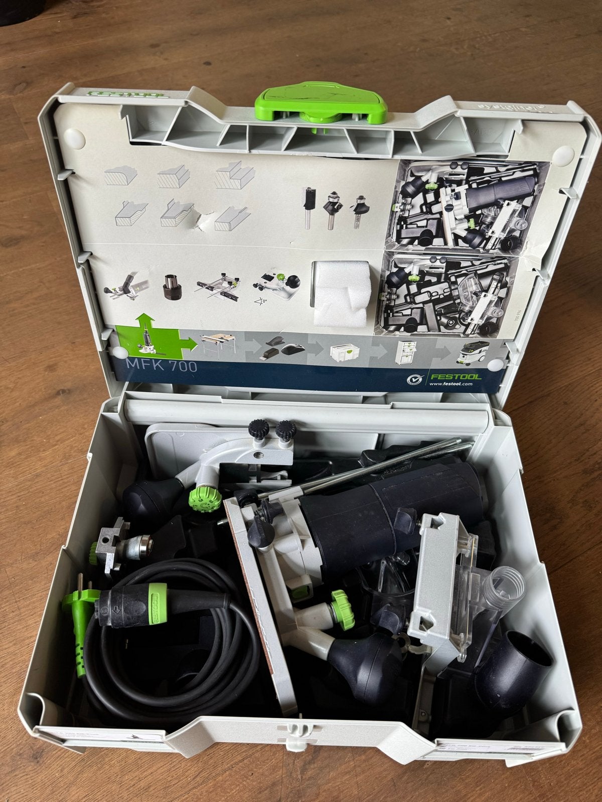 LEZEN! Festool MFK EQ-Plus kantenfrees met 3 profielfreesjes, Ophalen, Kantenfrees, Zo goed als nieuw, Festool