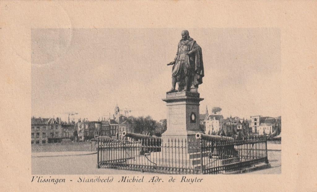 VLISSINGEN Standbeeld Michiel de Ruyter 1949, Verzenden, 1940 tot 1960, Gelopen, Zeeland