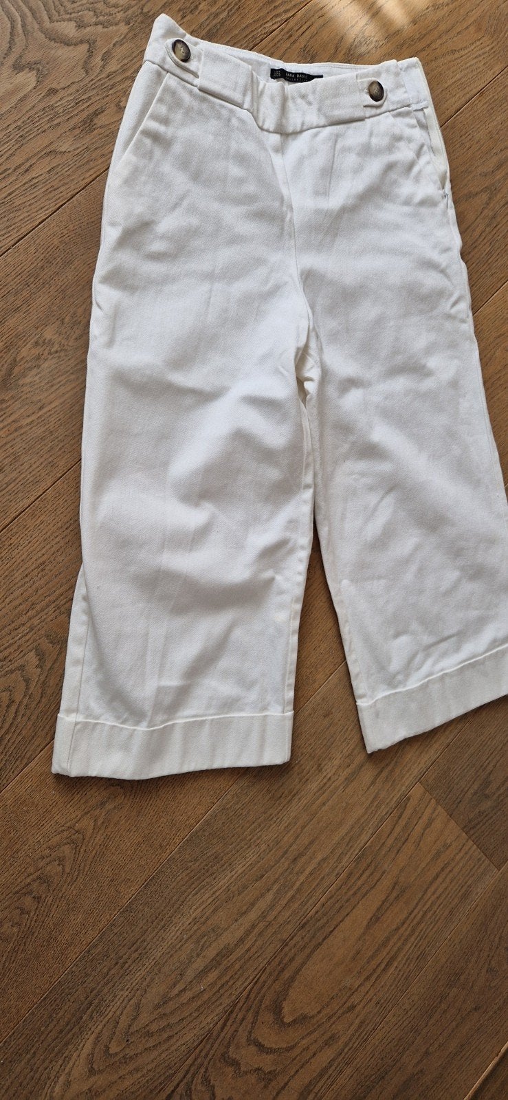 Zara witte denim driekwart broek, 1 x gedragen, Kleding | Dames, Broeken en Pantalons, Ophalen of Verzenden, Zo goed als nieuw
