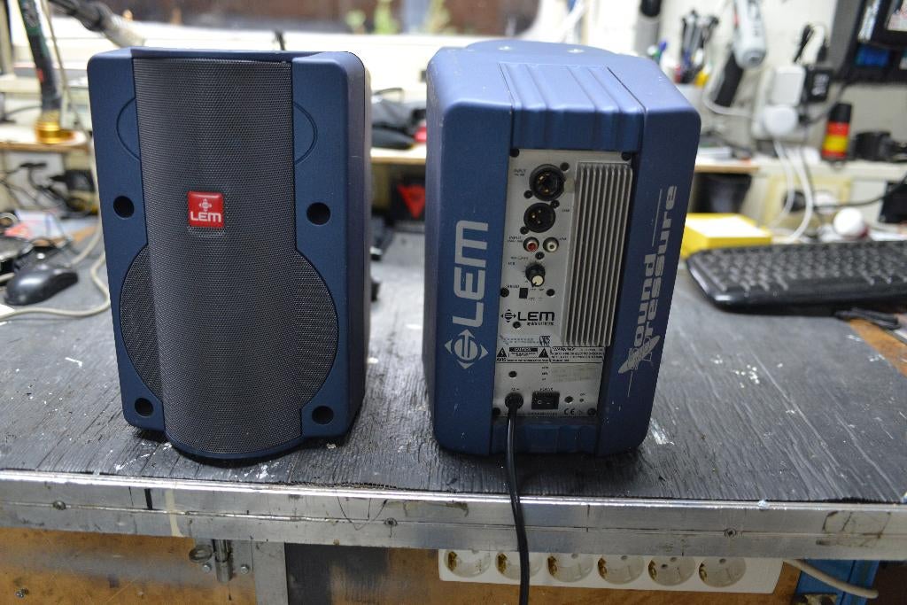 Lem sound pressure sp100 actieve speakers, Gebruikt, Minder dan 60 watt, Front, Rear of Stereo speakers, Ophalen