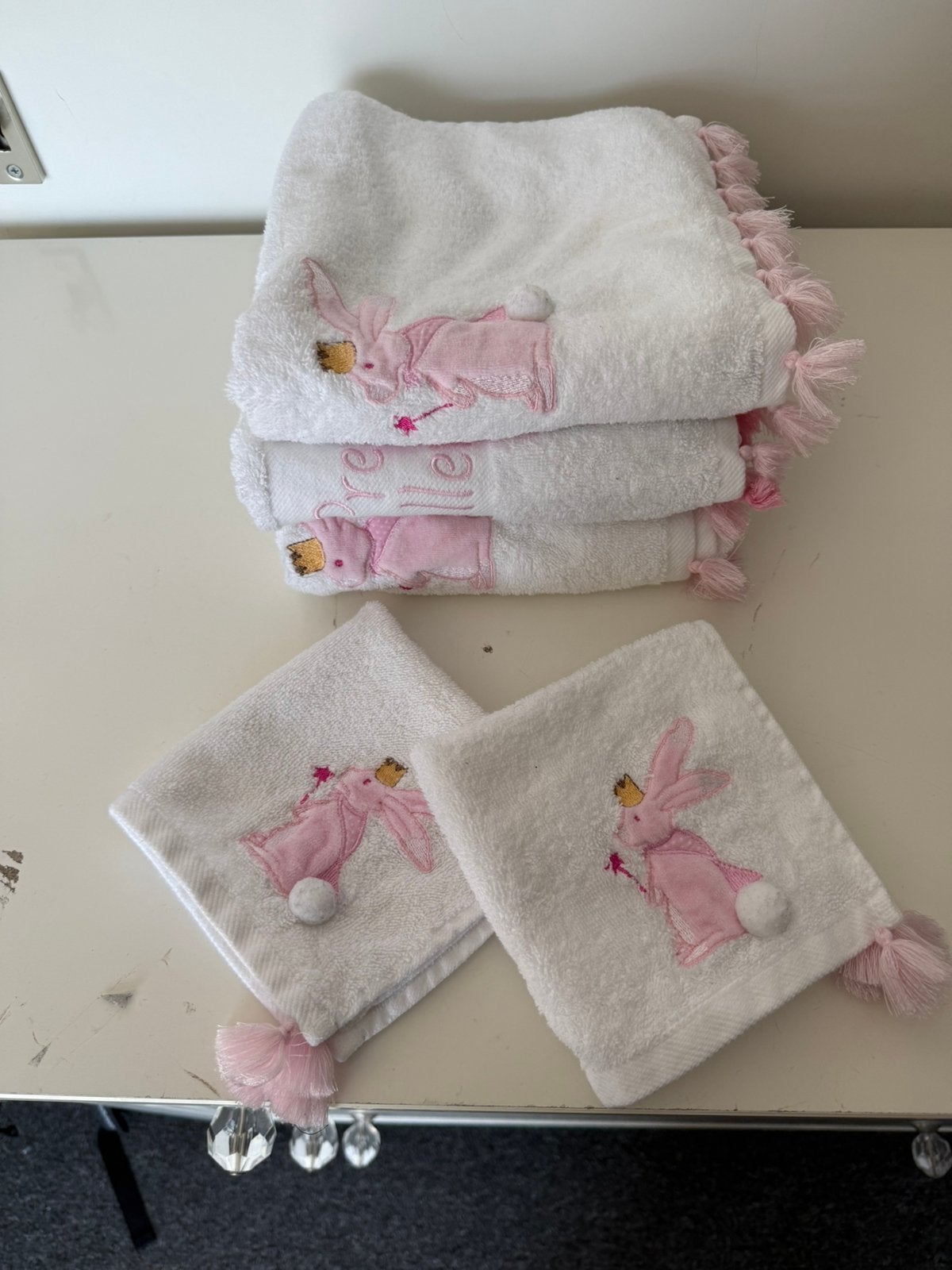 5 x Zara Home Kids wit roze kwastjes ZGAN pompoen Koopje, Meerkleurig, Overige merken, Handdoek, Ophalen of Verzenden