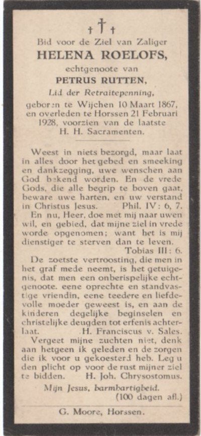 Helena Roelofs 1867 Wijchen + 1928 Horssen, 60 jaar oud, Verzamelen, Verzenden