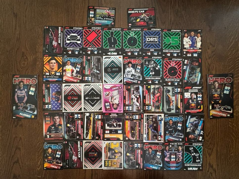 Collectie 44 kaarten Formule 1 F1 Turbo Attax Trading Cards, Ophalen of Verzenden, Zo goed als nieuw